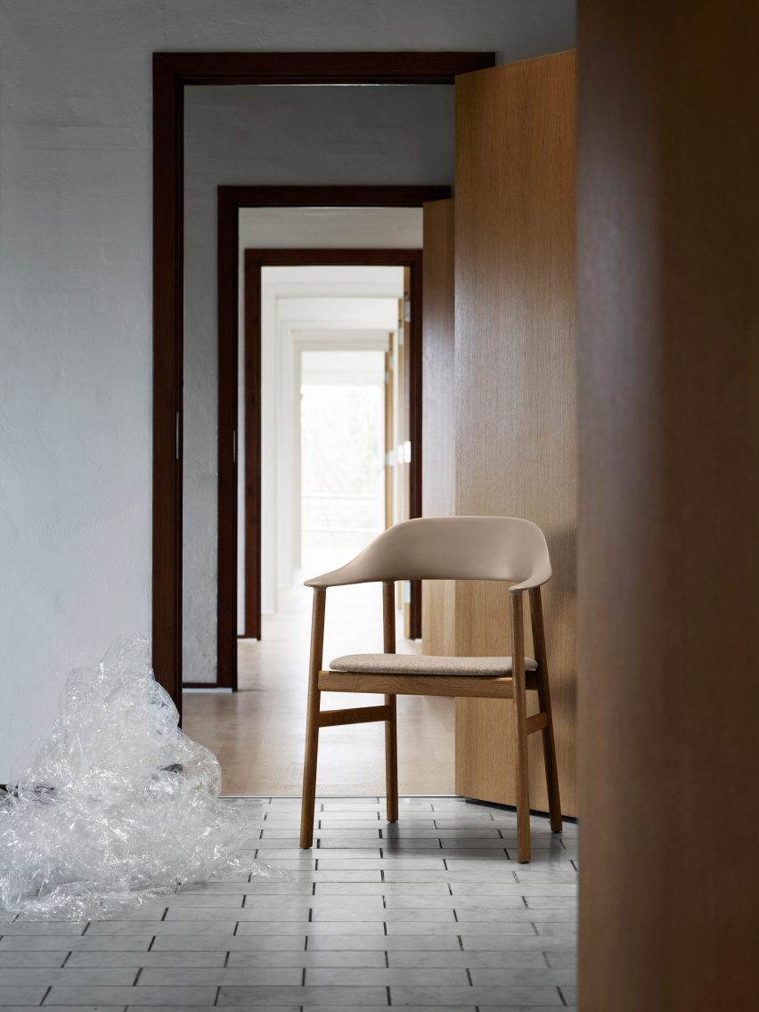 Simon Legald's Herit chair for Normann Copenhagen is "draped in nostalgia"
