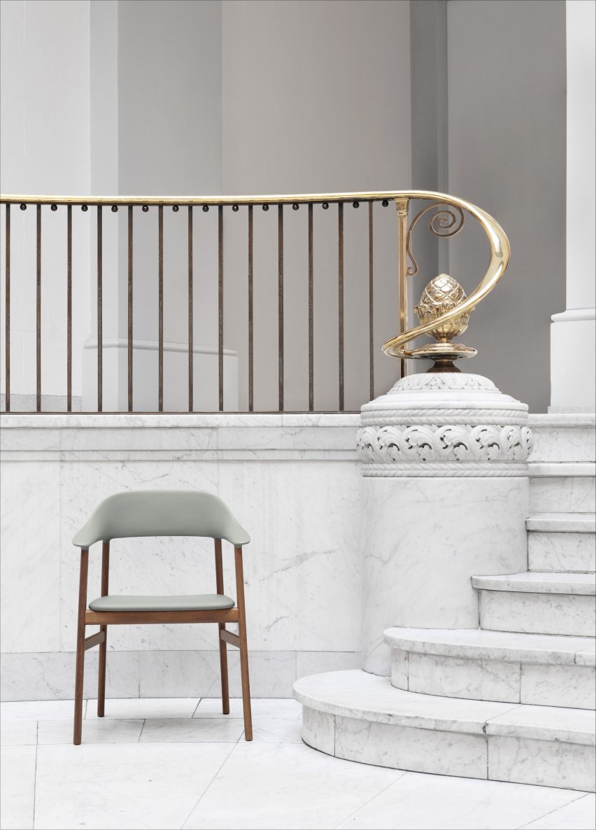 Simon Legald's Herit chair for Normann Copenhagen is "draped in nostalgia"