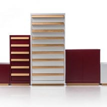 Konstantin Grcic has designed a range of steel furniture using manufacturing techniques more commonly utilised to create industrial storage containers.