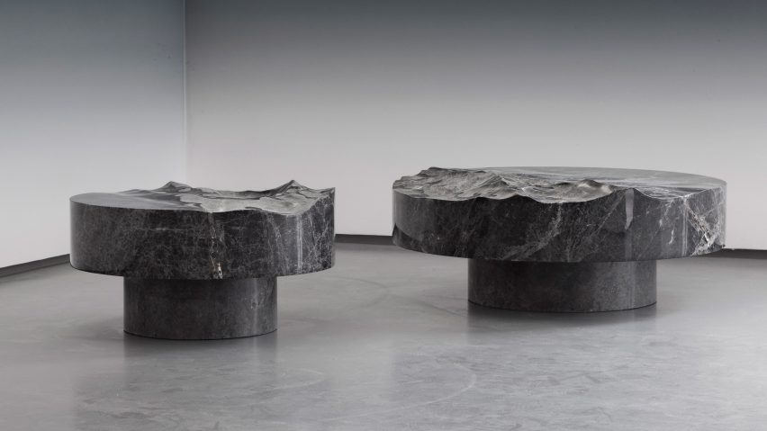 Mathieu Lehanneur creates marble furniture that mimics the ocean’s surface