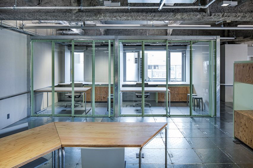 Schemata Architects plays with materials and movable furniture at Tokyo record-label offices