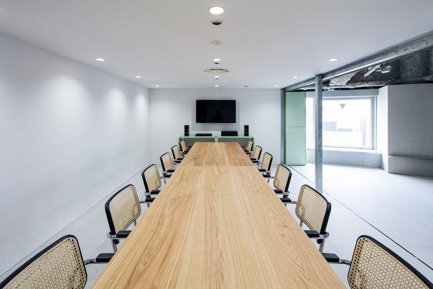 Schemata Architects plays with materials and movable furniture at Tokyo record-label offices
