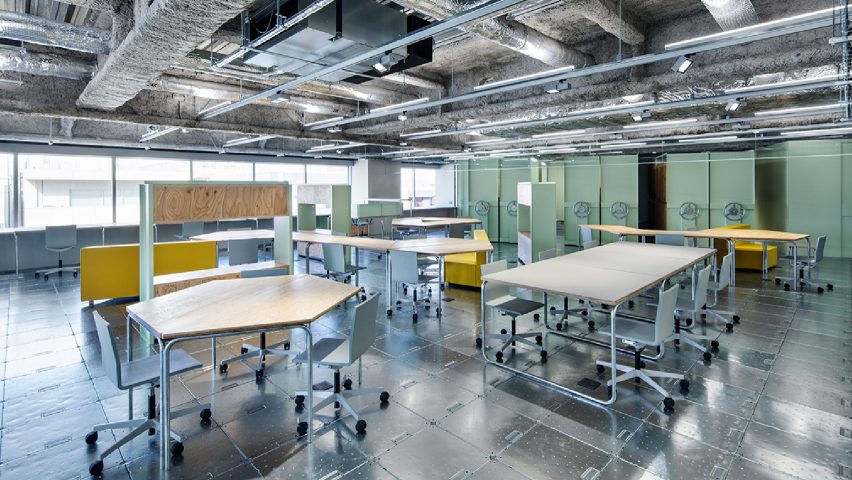 Schemata Architects plays with materials and movable furniture at Tokyo record-label offices