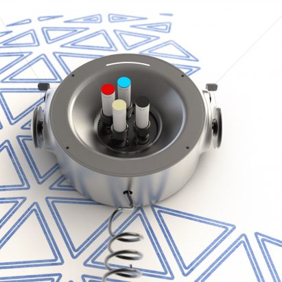 Carlo Ratti’s scribing robot turns walls into “digital content canvases”