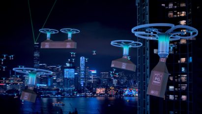 Frame from Elevation – a short documentary by Dezeen about how drones will change cities