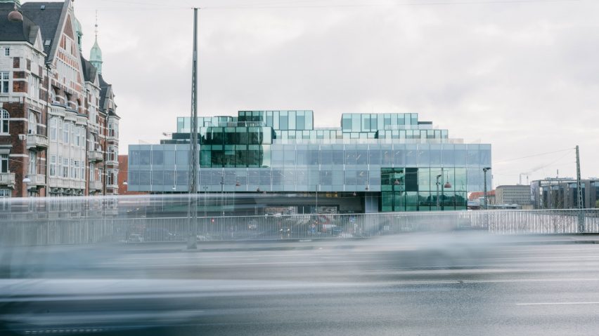 OMA stacks green glass boxes to create BLOX architecture centre on Copenhagen waterfront