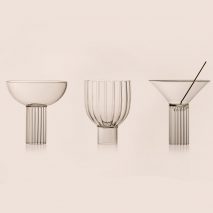 Argentinian designer Agustina Bottoni has created a trio of glassware that recalls the architecture of Milanese landmarks.