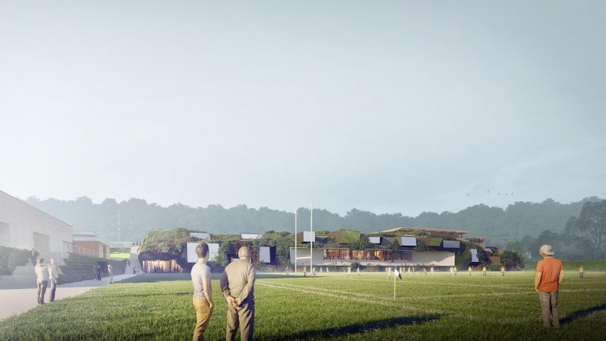Vegetated stadium in Clamart by SCAU
