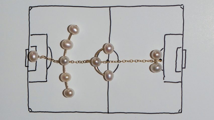Saskia Diez creates football formations earrings to kick off FIFA World Cup
