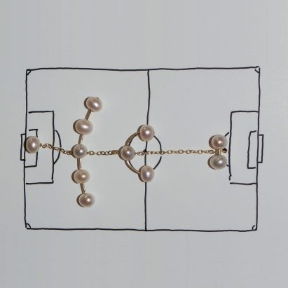 Saskia Diez creates football-formation earrings ahead of World Cup