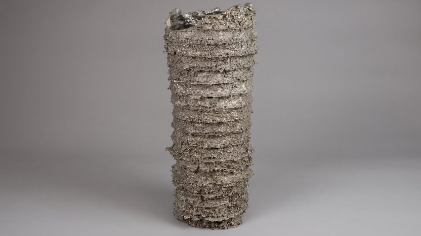 Kris Lamba transforms recycled polystyrene packaging into bronze vessels