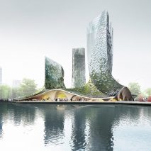 XTU Architects proposes algae-covered towers for Hangzhou