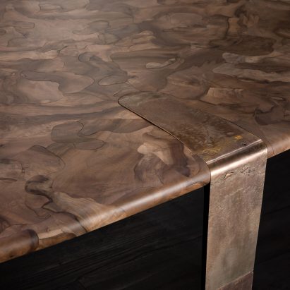 Henge creates walnut-topped table using wooden fusion technique