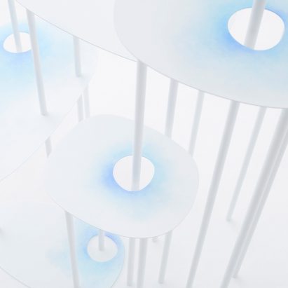 Nendo designs steel furniture to look like watercolour-painted paper