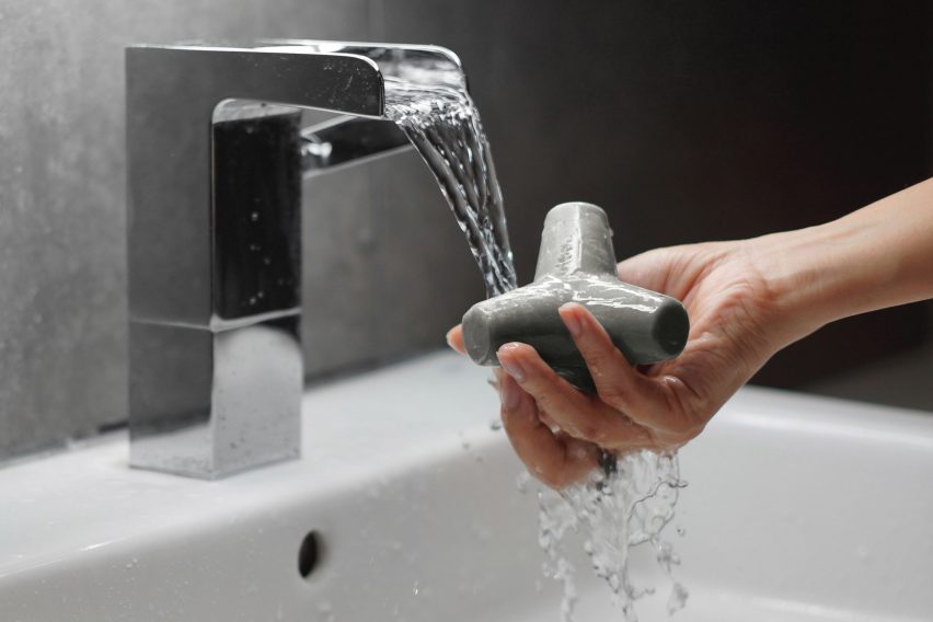 Tetra Soap is designed to look like concrete structures