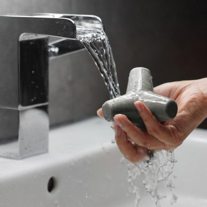 Tetra Soap is designed to look like concrete structures