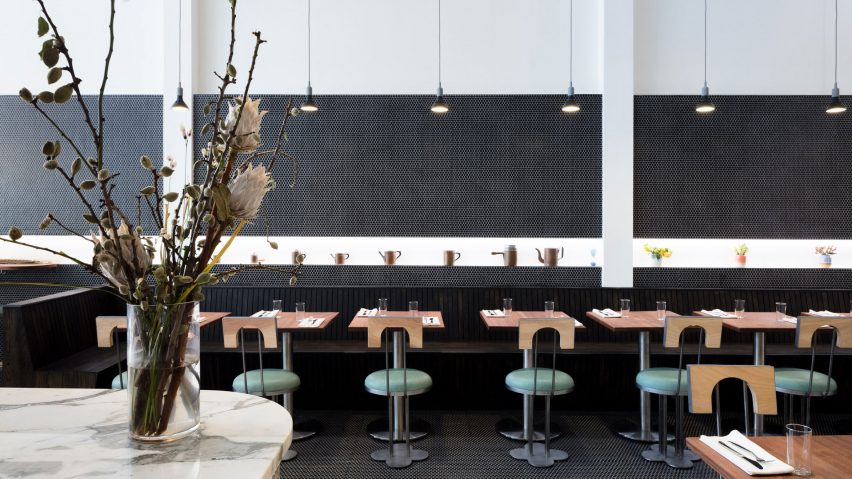 Jordana Maisie designs “deco meets industrial” interior for Una Pizza Napoletana in New York