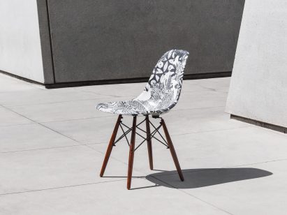Artists create images for Modernica's Case Study chairs