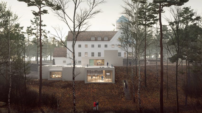 Transborder Studio’s Holocaust study centre extension will be embedded into hill
