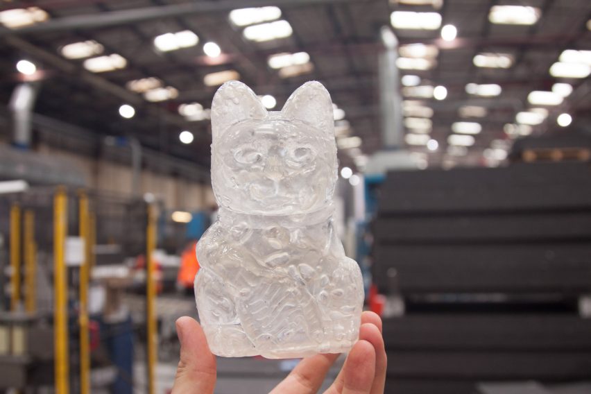 Katie May Boyd's installation turns plastic waste into beckoning cats