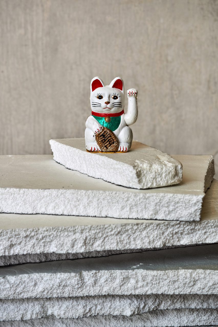 Katie May Boyd's installation turns plastic waste into beckoning cats