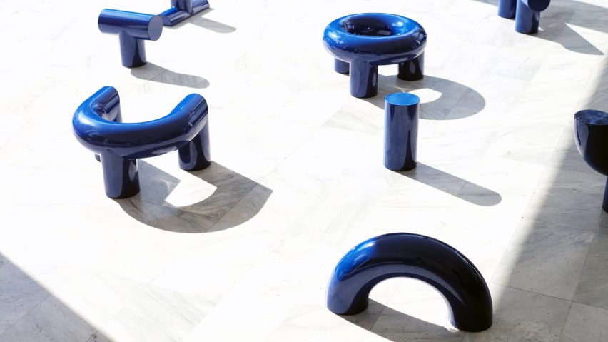 Objects of Common Interest installs tubular Formation seats on Athens Conservatoire patio