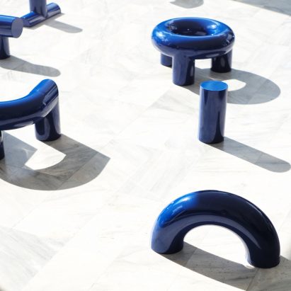 Objects of Common Interest installs tubular Formation seats on Athens Conservatoire patio