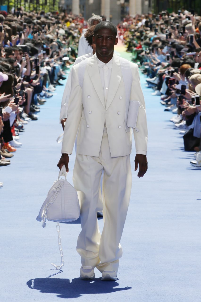 Virgil Abloh makes debut for Louis Vuitton at Paris with rainbow runway