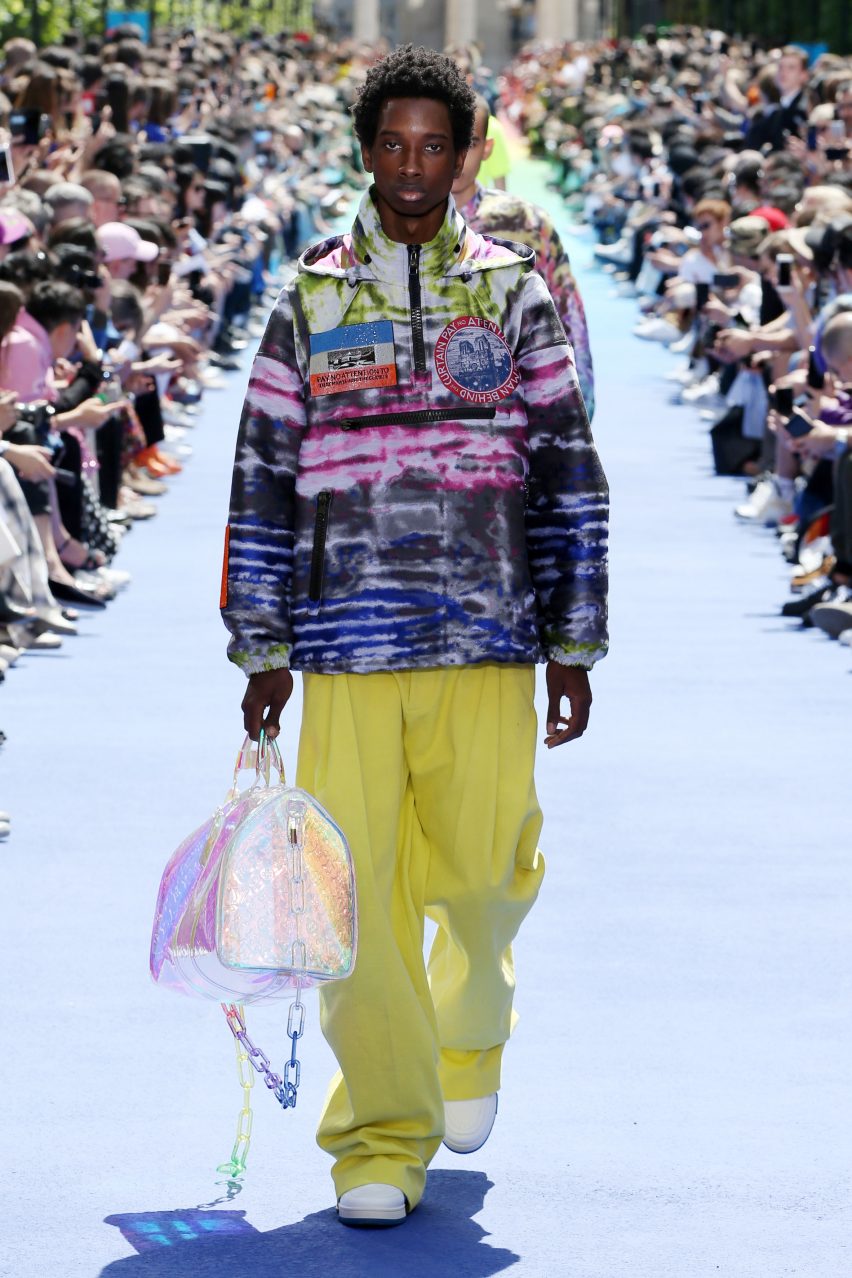 Virgil Abloh makes debut for Louis Vuitton at Paris with rainbow runway