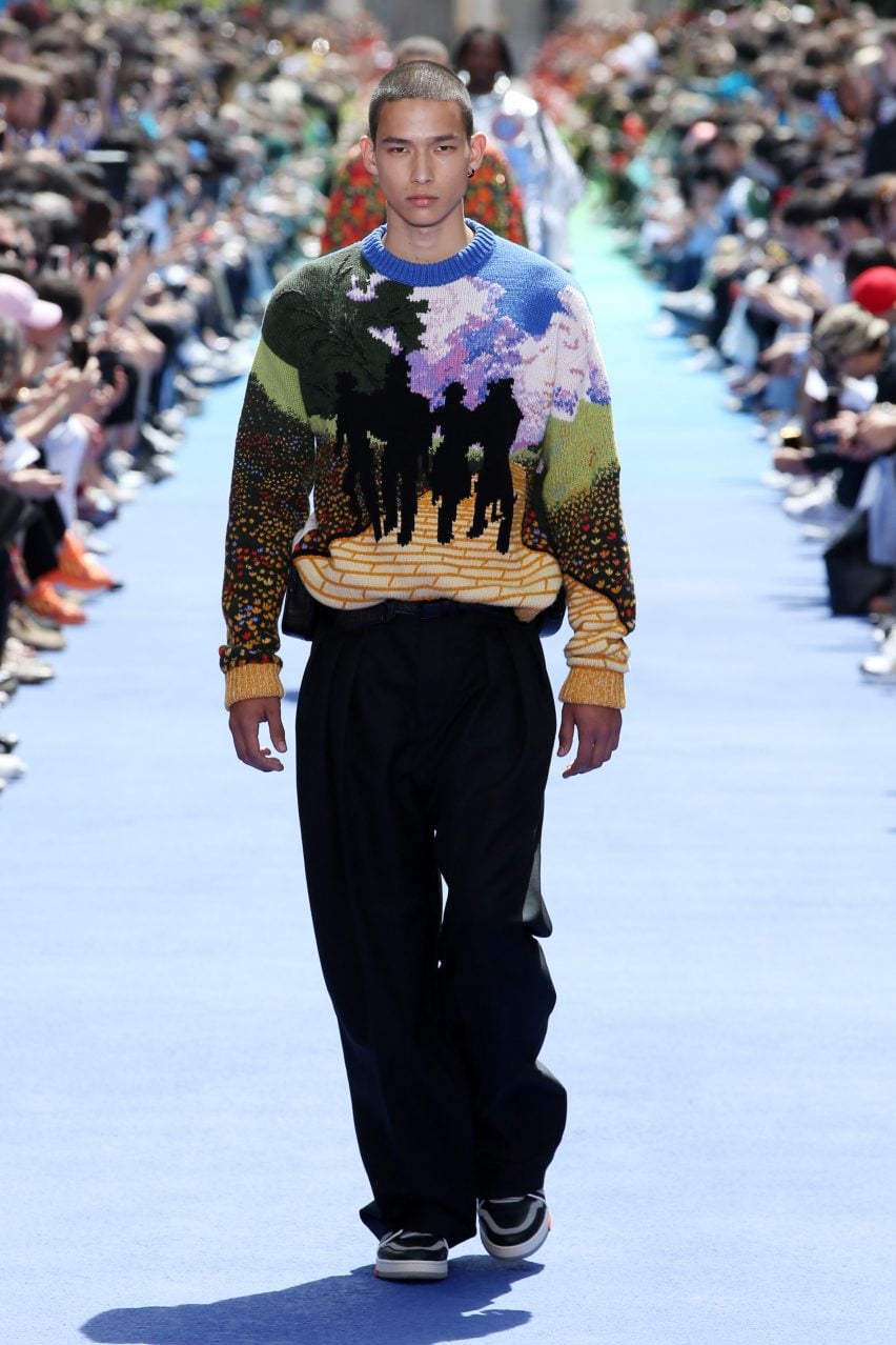 Virgil Abloh makes debut for Louis Vuitton at Paris with rainbow runway