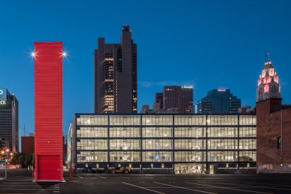 MicroTower Parking Booth by JBAD made with shipping container
