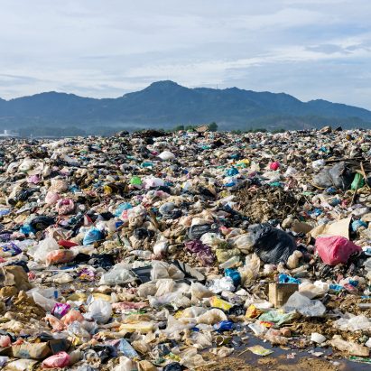 Mountain of plastic waste