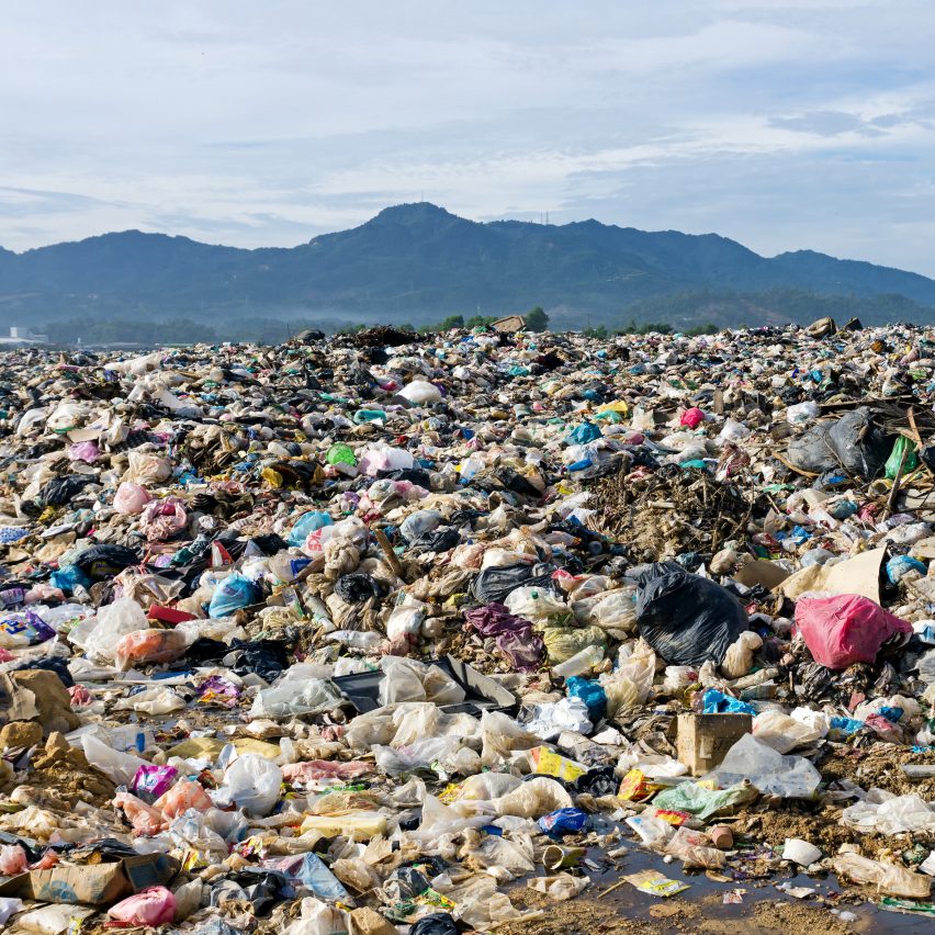 Mountain of plastic waste