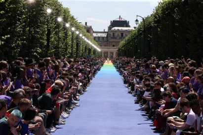 Virgil Abloh makes debut for Louis Vuitton at Paris with rainbow runway