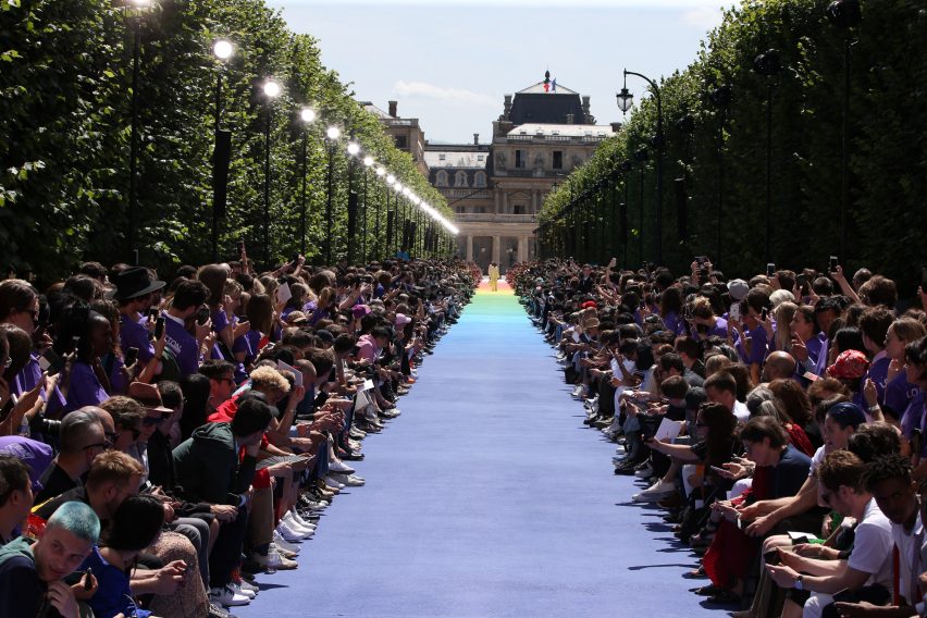 Virgil Abloh makes debut for Louis Vuitton at Paris with rainbow runway