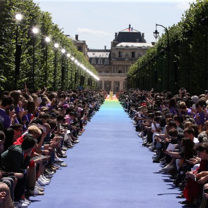 Virgil Abloh makes debut for Louis Vuitton at Paris with rainbow runway