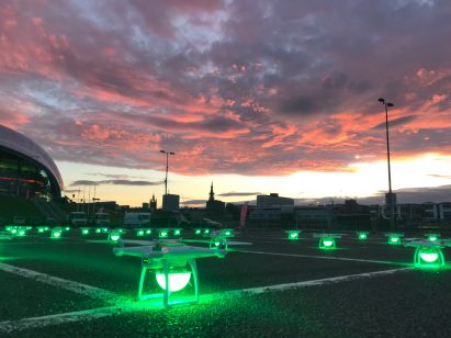 Swarm of drones perform at the opening of the Great Exhibition of the North