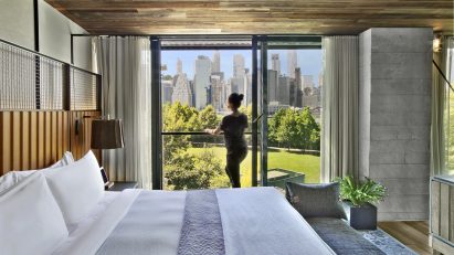 The 1 Hotel Brooklyn Bridge, designed by Marvel Architects, has been nominated in seven categories at the AHEAD Americas Awards 2018