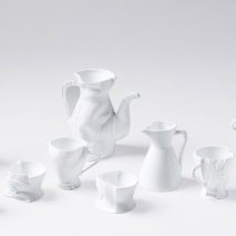 Zhekai Zhang's creates "imperfect" ceramics using fabric moulds