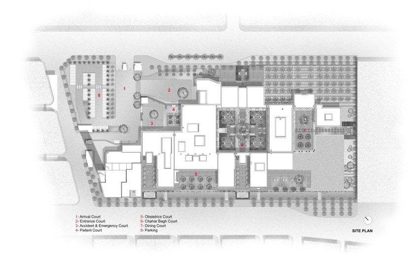 Arcop arranges Afghan hospital around public and private courtyards