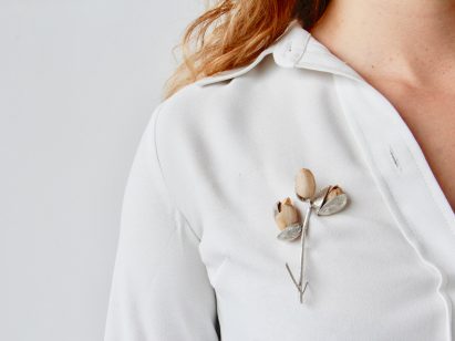 Belle Smith makes jewellery from discarded pistachio shells