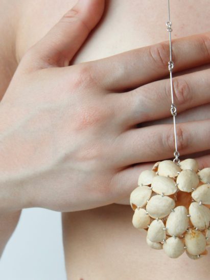 Belle Smith makes jewellery from discarded pistachio shells