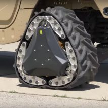 Reconfigurable wheel changes from tyre to track in two seconds