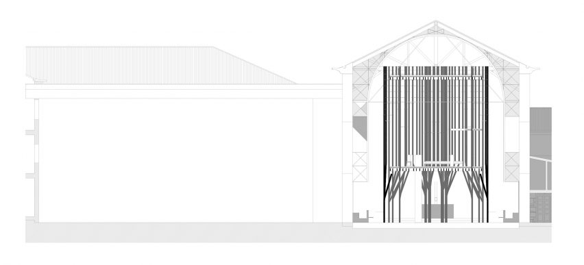 Portuguese architects Cerejeira Fontes renovate the Imaculada Chapel with an “indoor forest” structure