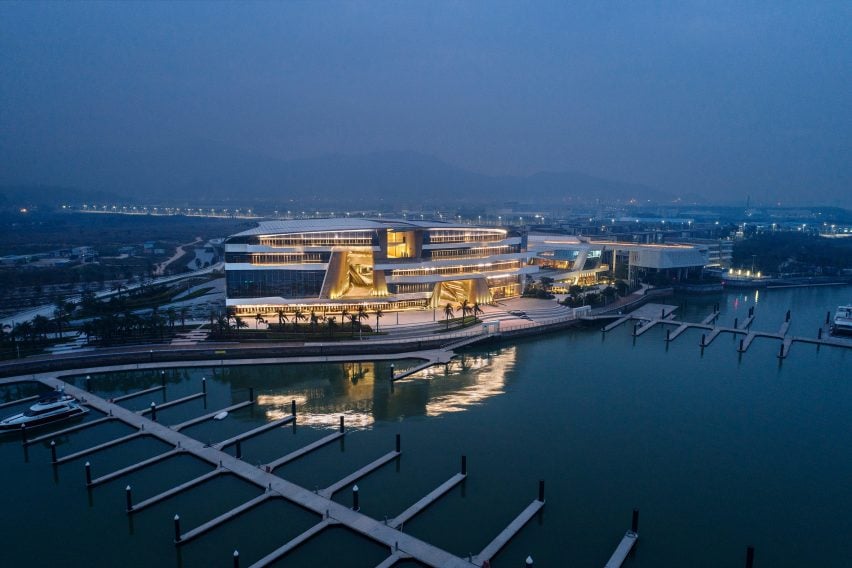 UNStudio reveals new riverside marina and clubhouse inspired by the shape of luxury yachts
