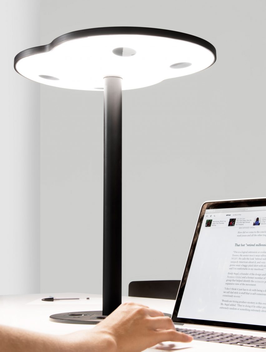 C-224 lamp uses LiFi technology to transmit data through beams of light