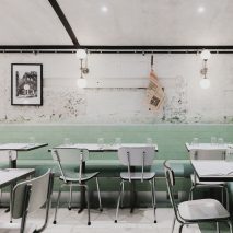Red Deer creates pastel-striped pasta restaurant for “Soho institution” Lina Stores