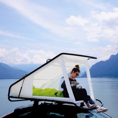 Sebastian Maluska’s pop-up tent can fit on the roof of any car