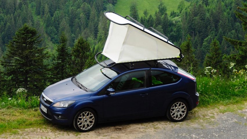 Sebastian Maluska creates a rooftop tent for nomadic young people