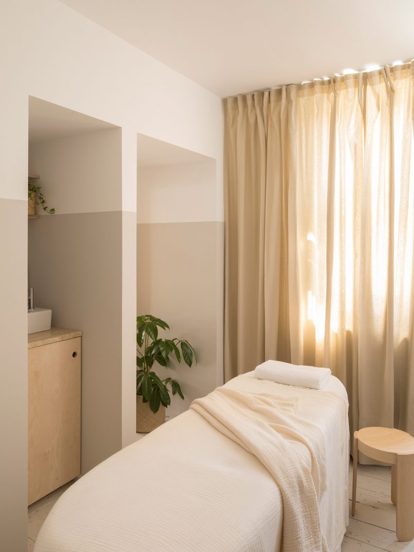 O'Sullivan Skoufoglou create peach-hued skincare store in England